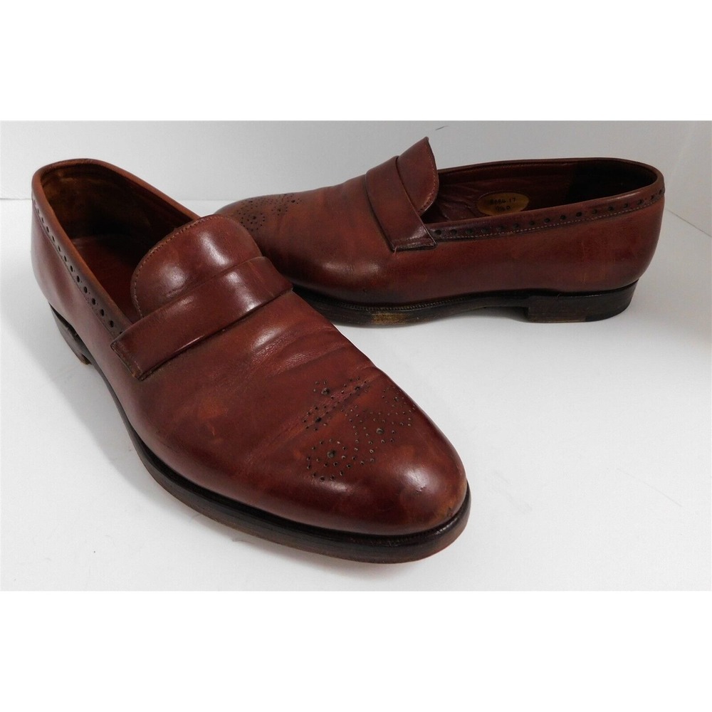 Stuart's Choice Brown Leather Dress Loafers England 9.5 D
